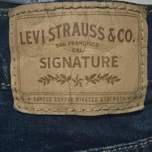 Signature by Levi Strauss Dark Blue Men's Straight Jeans 34x34 - Picture 3 of 6